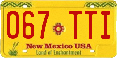 NM license plate 067TTI