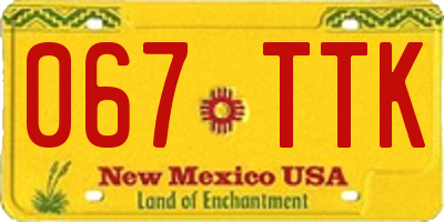 NM license plate 067TTK