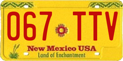 NM license plate 067TTV