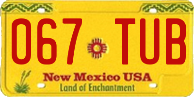 NM license plate 067TUB