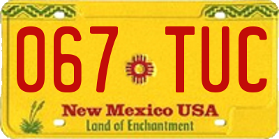 NM license plate 067TUC