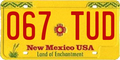 NM license plate 067TUD