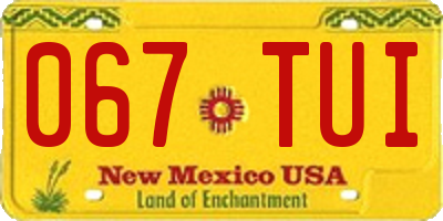 NM license plate 067TUI