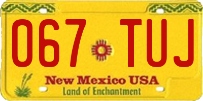 NM license plate 067TUJ