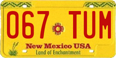 NM license plate 067TUM