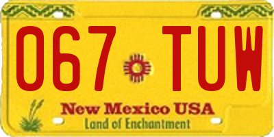 NM license plate 067TUW