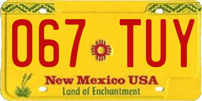 NM license plate 067TUY