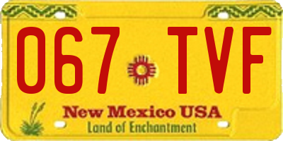 NM license plate 067TVF