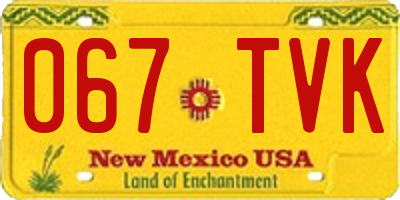 NM license plate 067TVK