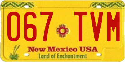 NM license plate 067TVM