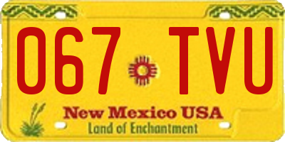 NM license plate 067TVU