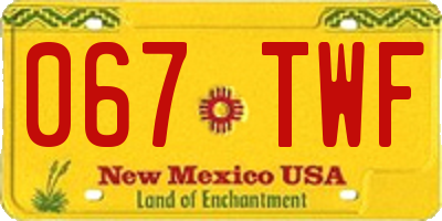 NM license plate 067TWF