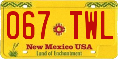 NM license plate 067TWL
