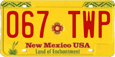 NM license plate 067TWP