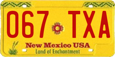 NM license plate 067TXA