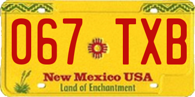 NM license plate 067TXB