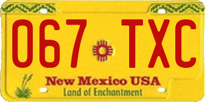 NM license plate 067TXC