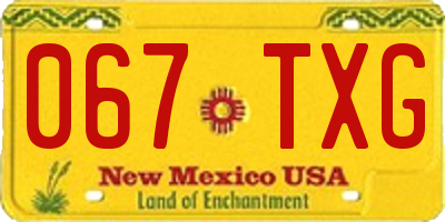 NM license plate 067TXG