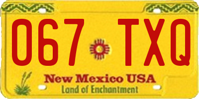 NM license plate 067TXQ