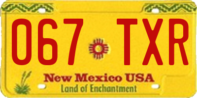 NM license plate 067TXR