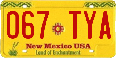NM license plate 067TYA