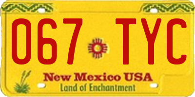 NM license plate 067TYC