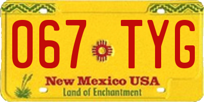 NM license plate 067TYG