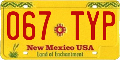 NM license plate 067TYP