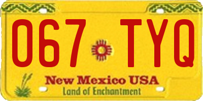 NM license plate 067TYQ