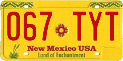 NM license plate 067TYT