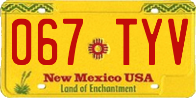 NM license plate 067TYV