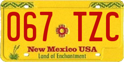 NM license plate 067TZC