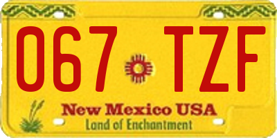 NM license plate 067TZF