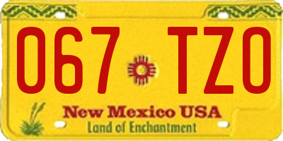 NM license plate 067TZO