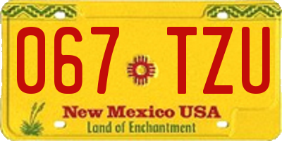 NM license plate 067TZU