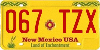 NM license plate 067TZX