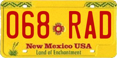 NM license plate 068RAD