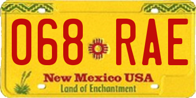 NM license plate 068RAE