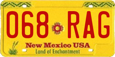NM license plate 068RAG