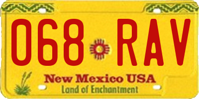 NM license plate 068RAV