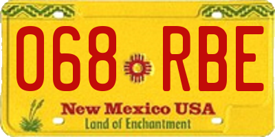 NM license plate 068RBE