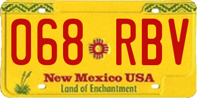 NM license plate 068RBV