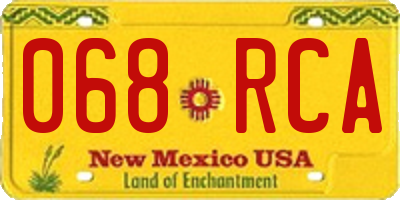 NM license plate 068RCA