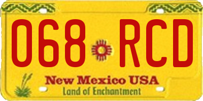 NM license plate 068RCD