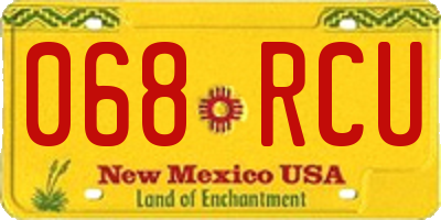 NM license plate 068RCU