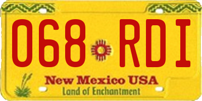 NM license plate 068RDI