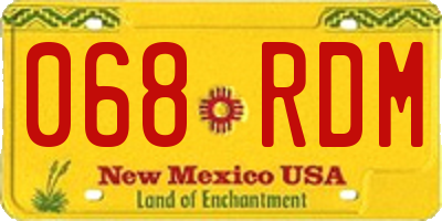 NM license plate 068RDM