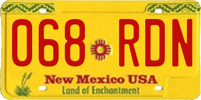 NM license plate 068RDN