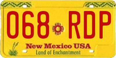 NM license plate 068RDP