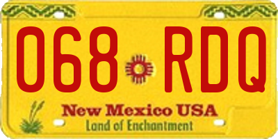 NM license plate 068RDQ